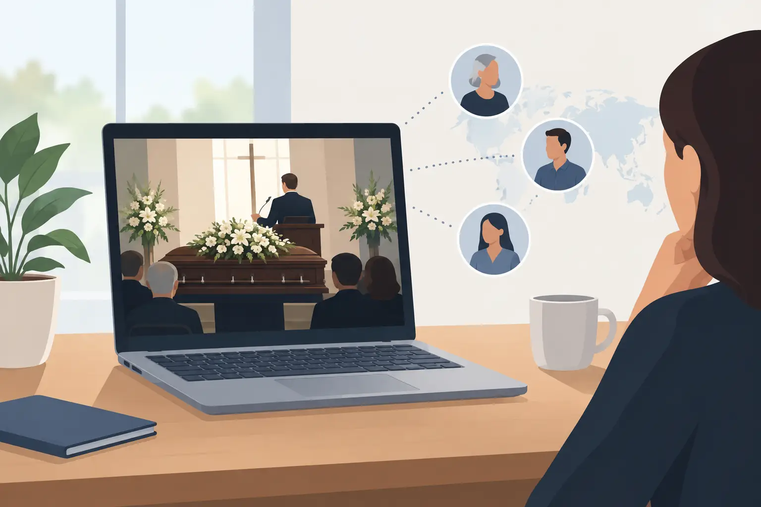 A Funeral Webcast for Relatives Who Cannot Attend